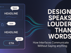 Thumbnail illustrating the concept of design as a visual language with interface elements communicating to users intuitively"