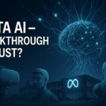 Meta AI vs Metaverse failure thumbnail - futuristic AI brain and broken VR